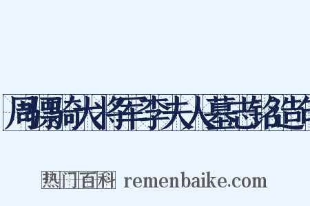 周骠骑大将军李夫人墓志铭造句是什么意思的图片